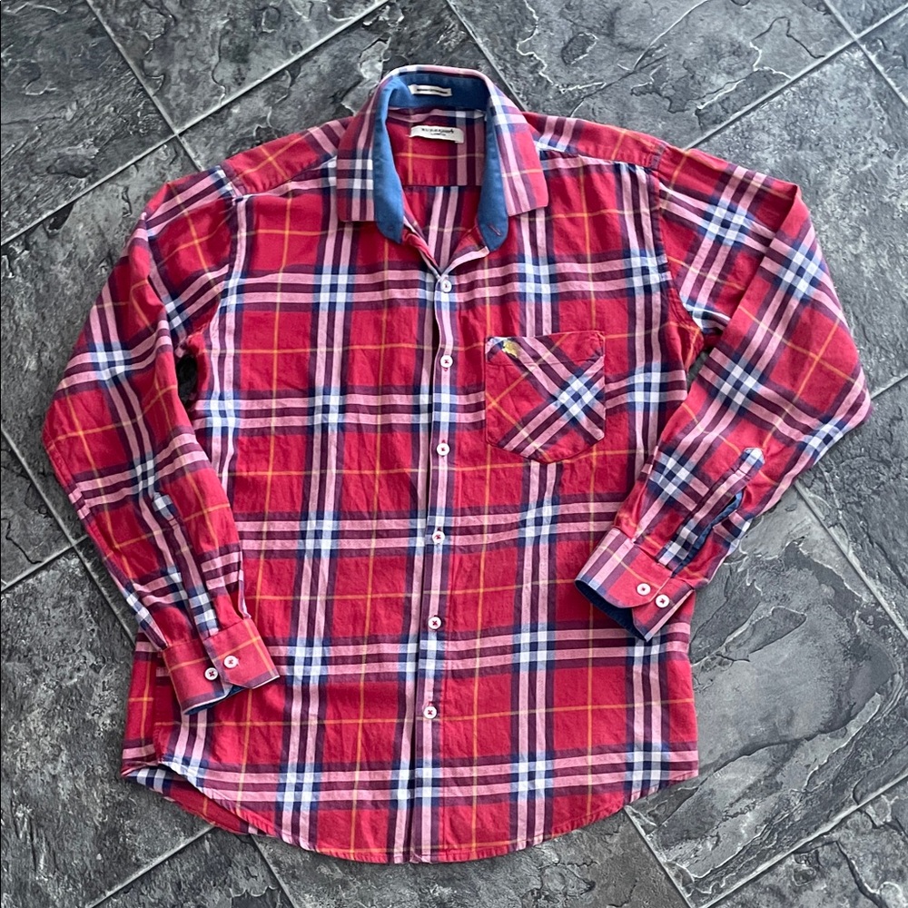 BURBERRY LONDON Authentic Plaid Men's Cottagecore Coastal Quiet Luxury Shirt